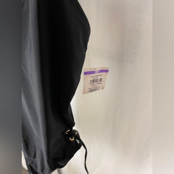 RACHEL RACHEL ROY Solid Side Lace Black One Piece Swimsuit Size Small 4-6)NWT - Picture 5 of 11